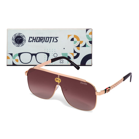Choriotis-0039 Ghostman Square Brown-Gold Sunglasses For Men & Women~CT-0039 - SWASTIK CREATIONS The Trend Point