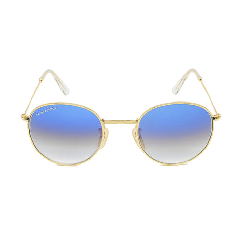 Louis Kouros-3447 Mezage Round Blue-Gold Sunglasses For Men & Women~LK-3447 - SWASTIK CREATIONS The Trend Point