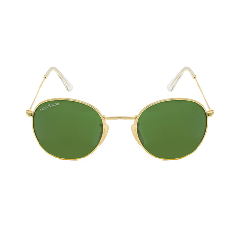Louis Kouros-3447 Mezage Round Green-Gold Sunglasses For Men & Women~LK-3447 - SWASTIK CREATIONS The Trend Point