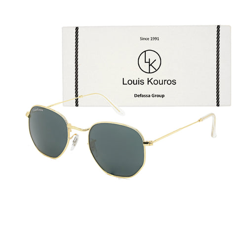 Louis Kouros-3548 Tarth Square Black-Gold Sunglasses For Men & Women~LK-3548 - SWASTIK CREATIONS The Trend Point