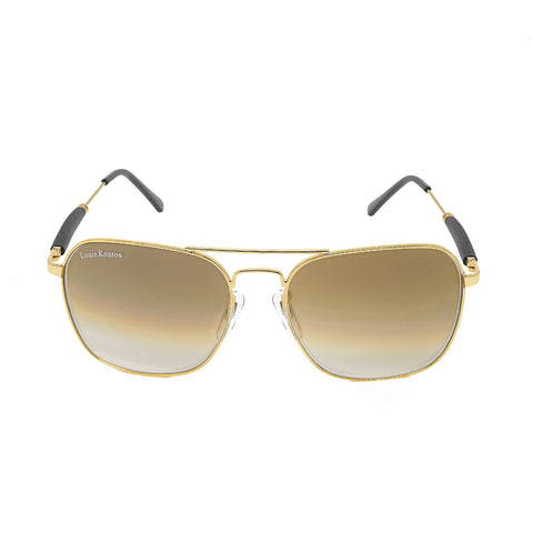 Louis Kouros-1208/2168 Tigor Square Brown-Gold Sunglasses For Men & Women~LK-1208/2168 - SWASTIK CREATIONS The Trend Point