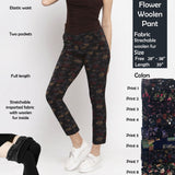 Women's Flower Woolen Pant - SWASTIK CREATIONS The Trend Point