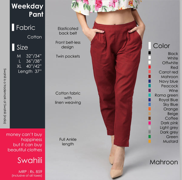women's WEEKDAY Cotton PANT 20 colors