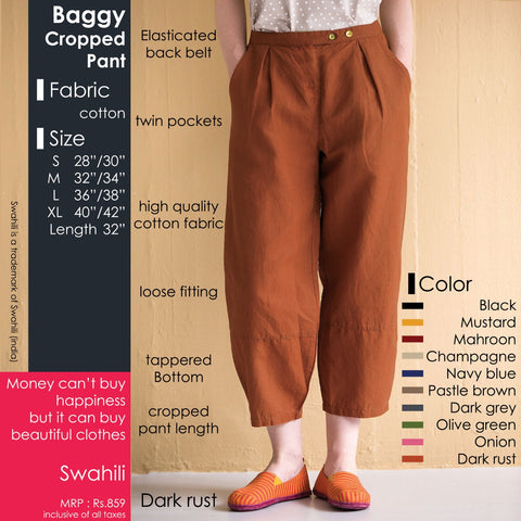 Baggy Cropped Pant - SWASTIK CREATIONS The Trend Point