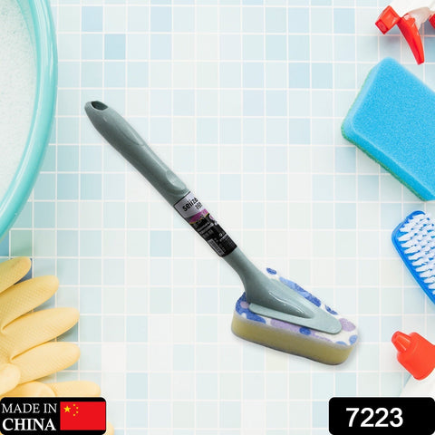 7223  Cleaning Supplies Kitchen Handle Universal Triangular Sponge Multifunctional Bathroom Brush Long Handle Kitchen , Dining & Bar