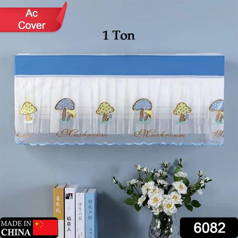 6082 Ac Cover Air Conditioning Dust Cover Folding Designer Ac Cover For Indoor Split Cover Washable Foldable Dustproof Cover  ( approx 1 Ton / Mix Design / 1 Pc)