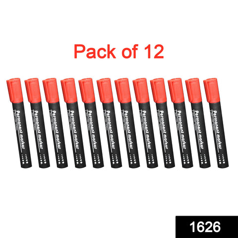 1626 Red Permanent Markers for White Board (Pack Of 12) - SWASTIK CREATIONS The Trend Point