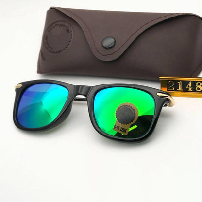 Aqua Green Enigte Square Sunglasses (SUN-RN-2148-AQG3GLD-M)