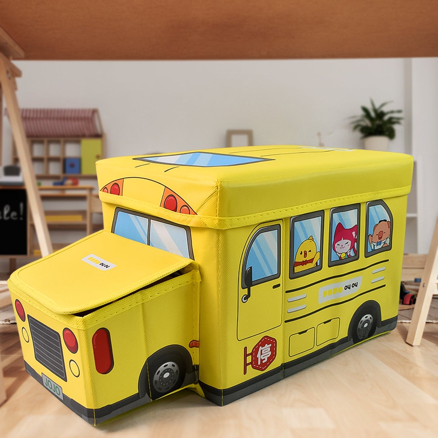 Rolling School Bus Storage Box SWASTIK CREATIONS The Trend Point