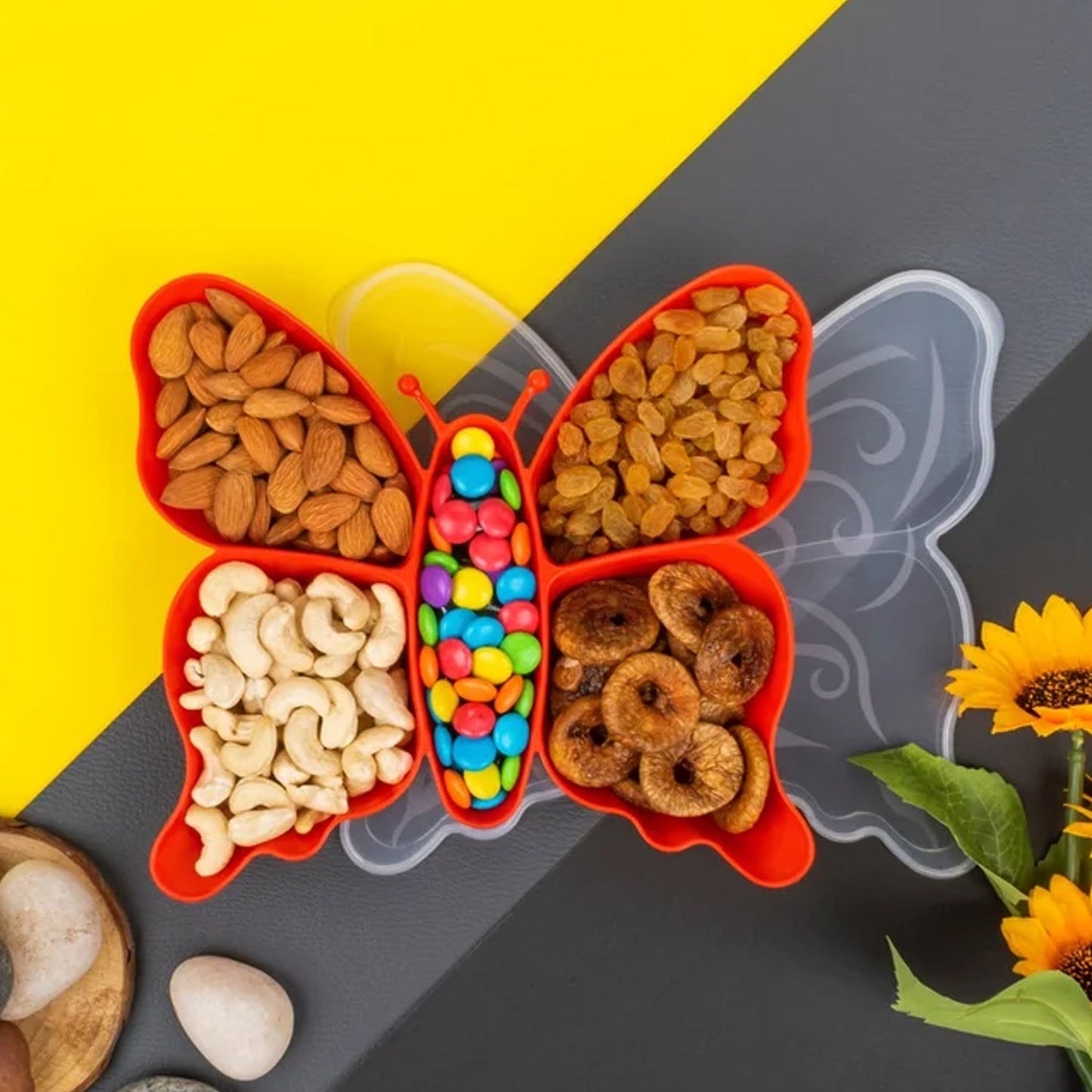 Butterfly Plastic Snack Tray SWASTIK CREATIONS The Trend Point