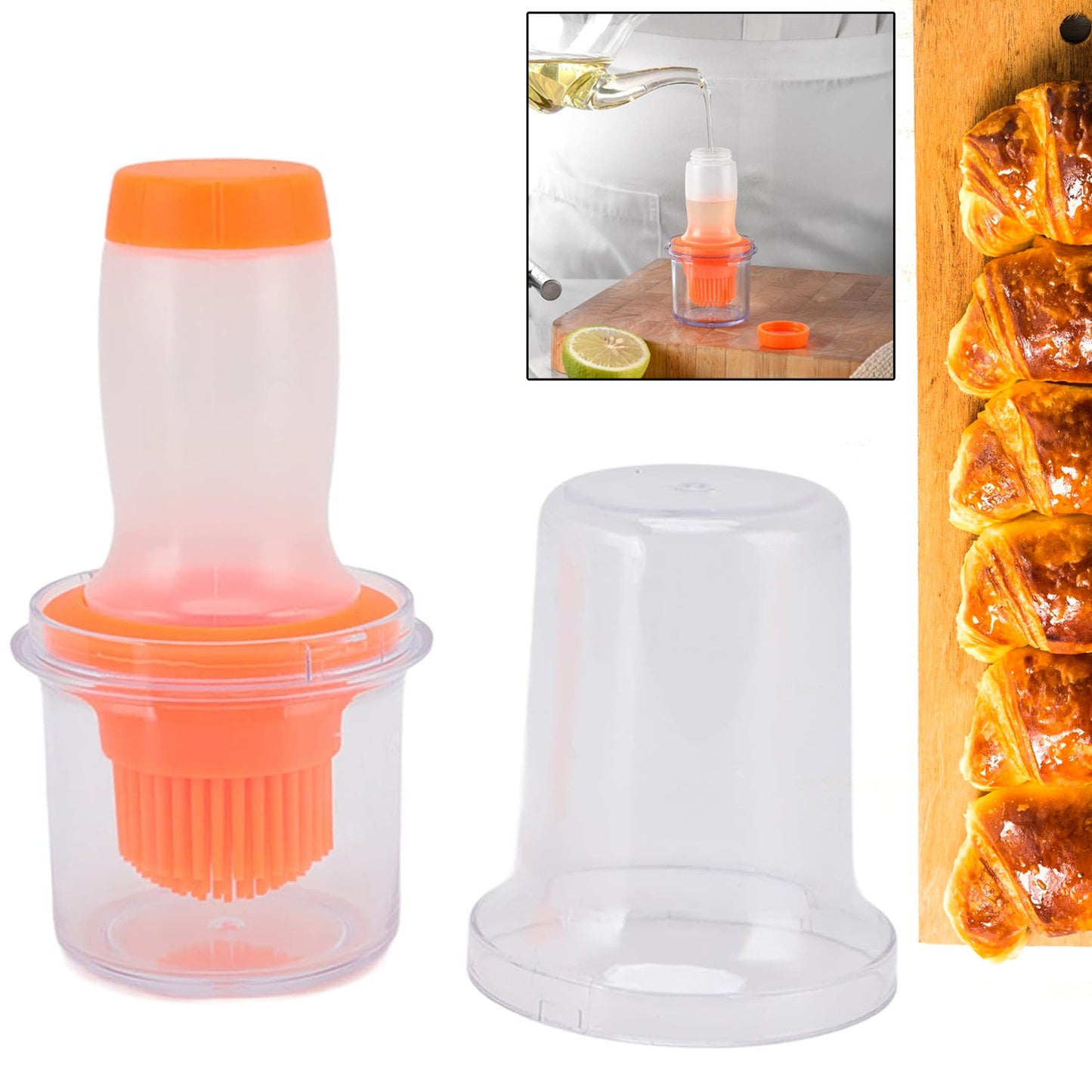 2 in 1 Portable Silicone Oil Bottle Brush with Lid SWASTIK CREATIONS The Trend Point