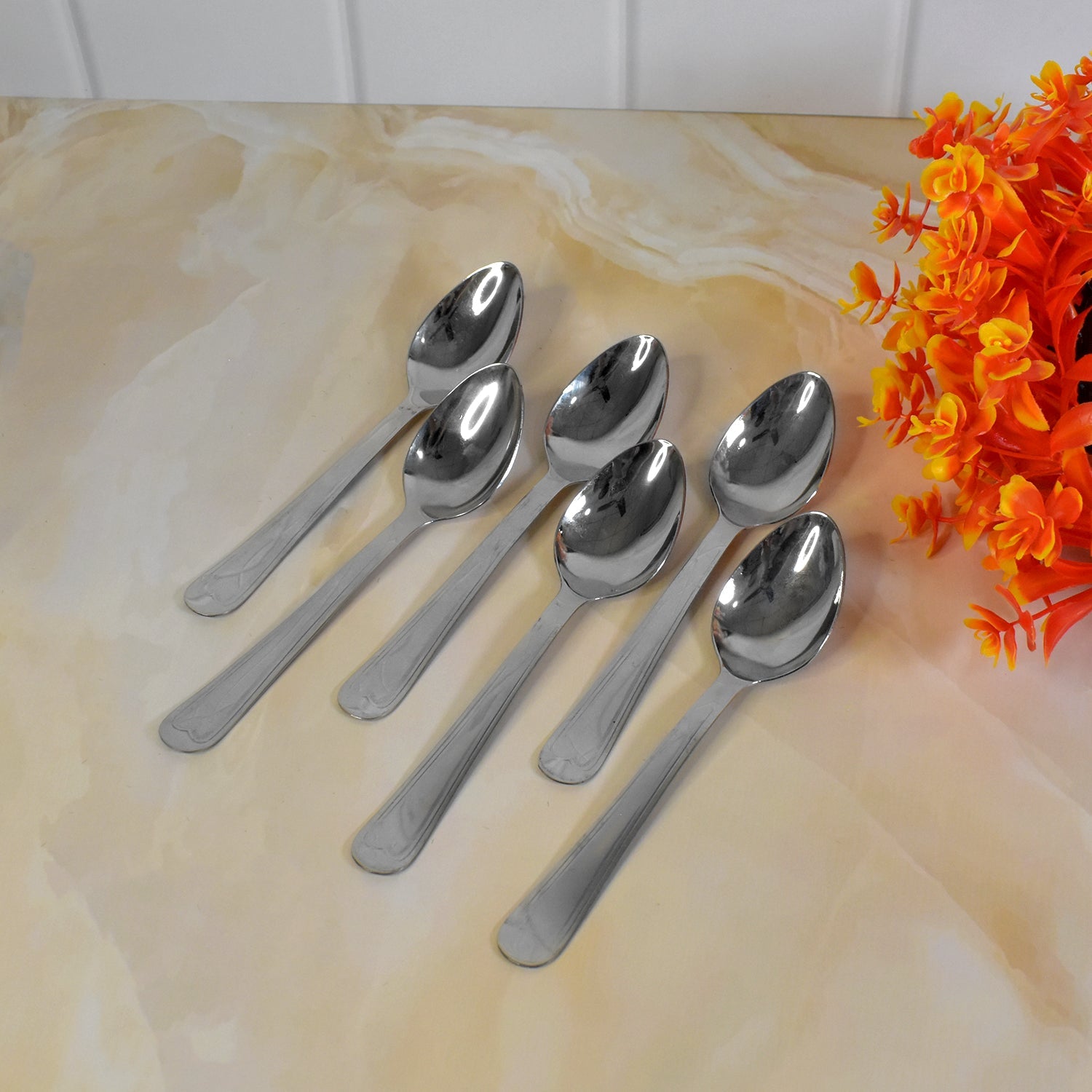 Big Dinner Spoons, 6 Pieces stainless Steel Table Spoon