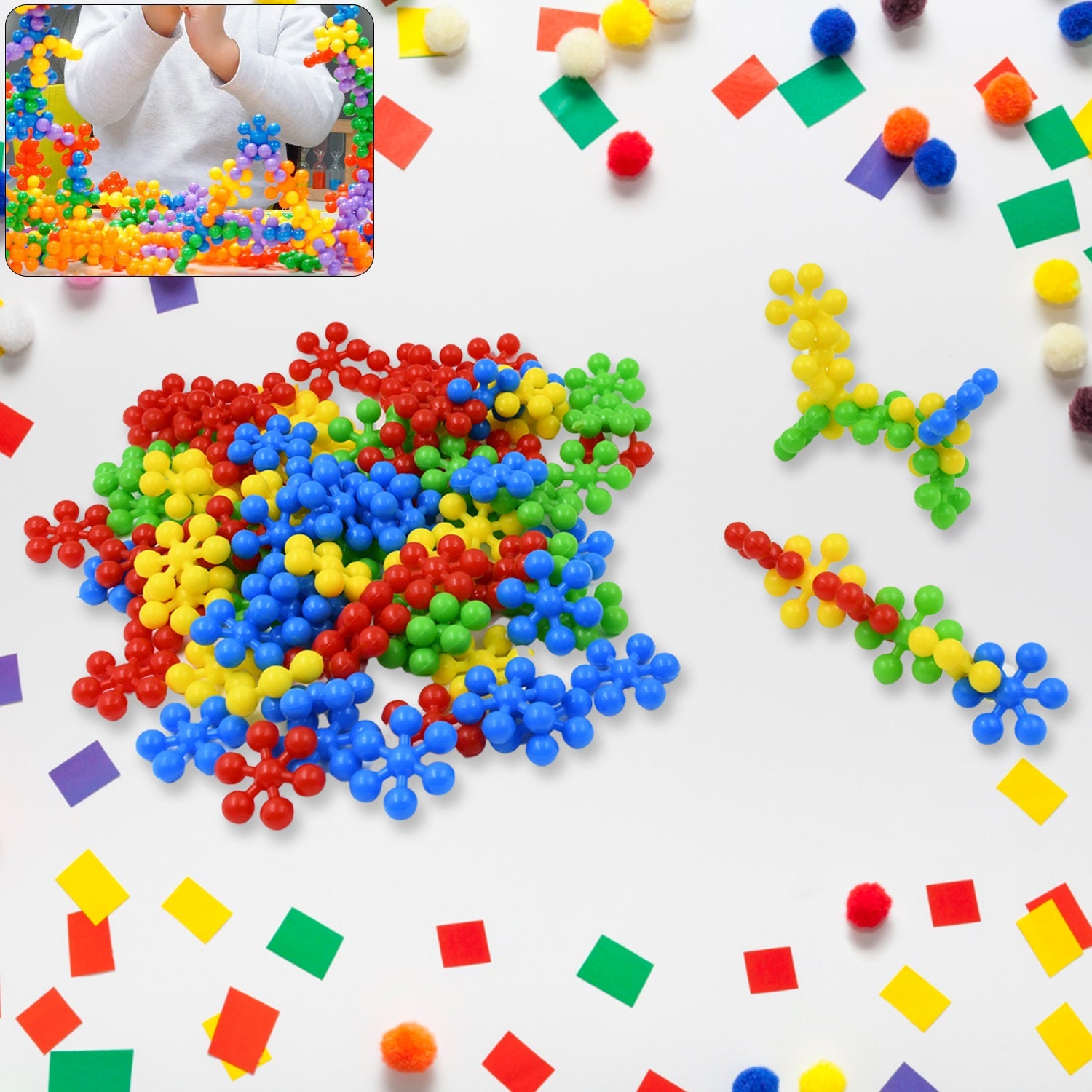 Star Shaped, Star Block Interlocking Blocks Colorful Star Building Blocks (100 Pcs Set)