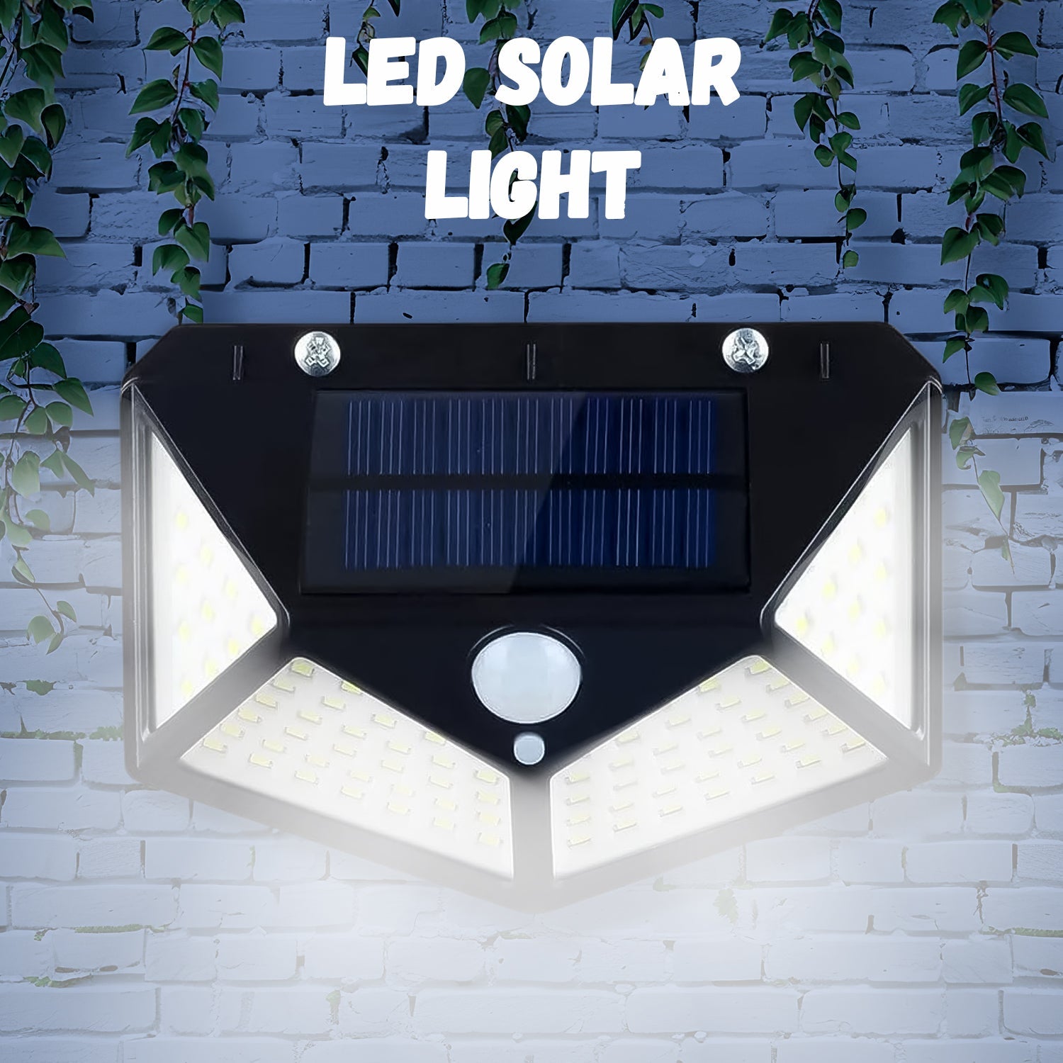 Outdoor Solar Lamp 100 LED Solar Light PIR Motion Sensor Wall Light ( 1 Pc)