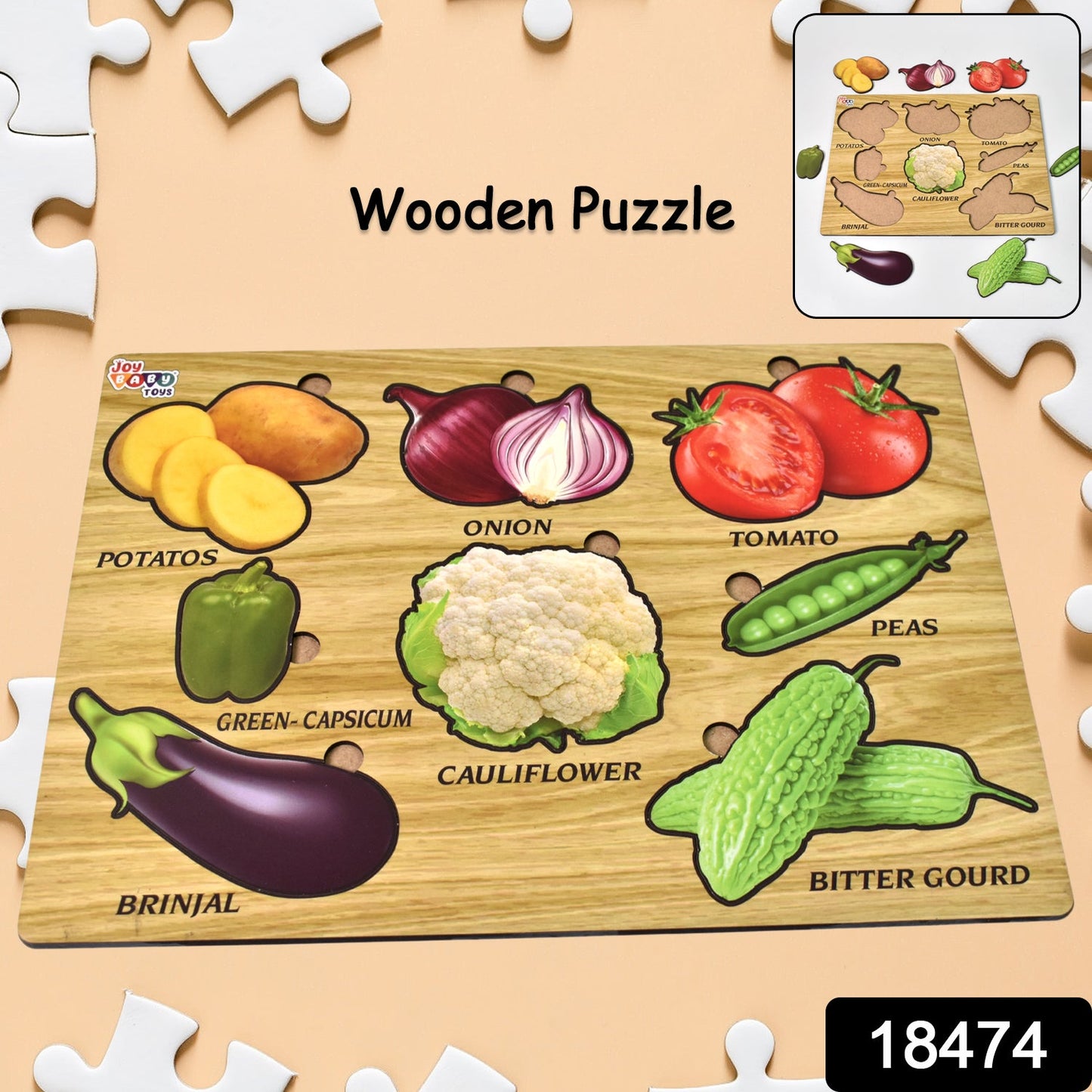 Coogam Wooden Vegetable Educational Puzzle SWASTIK CREATIONS The Trend Point