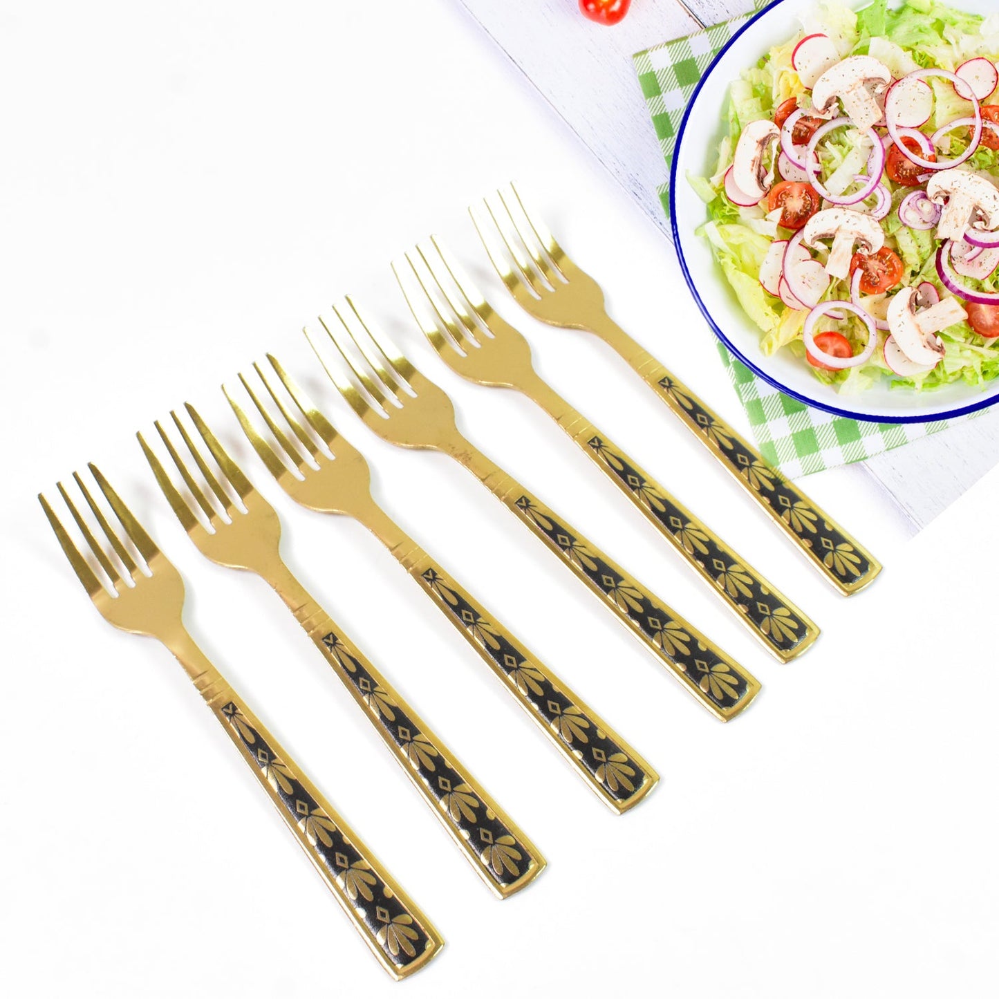 GoldenGrace Fork Set SWASTIK CREATIONS The Trend Point