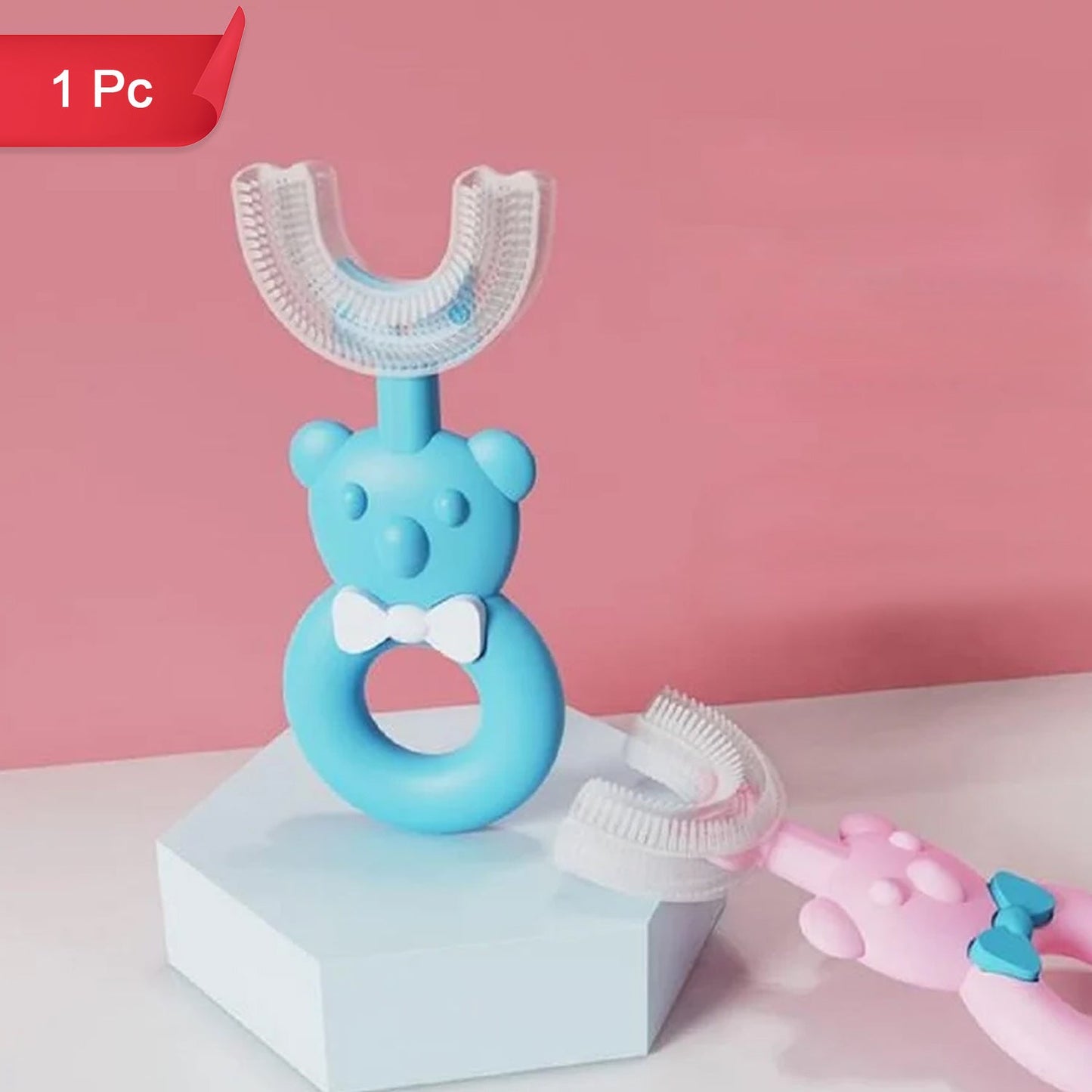 Baby Bear U-shaped Toothbrush Silicone Brush Head SWASTIK CREATIONS The Trend Point