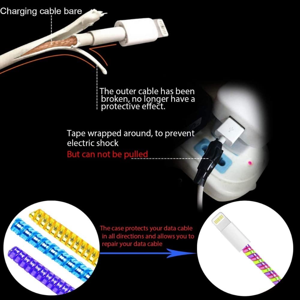 Metallic Finish Cable Spiral Protector / Wire Repair / Pet Cord Protector / Headphone Saver, Cable Wrap / Cover for Mac Charging Cable SWASTIK CREATIONS The Trend Point