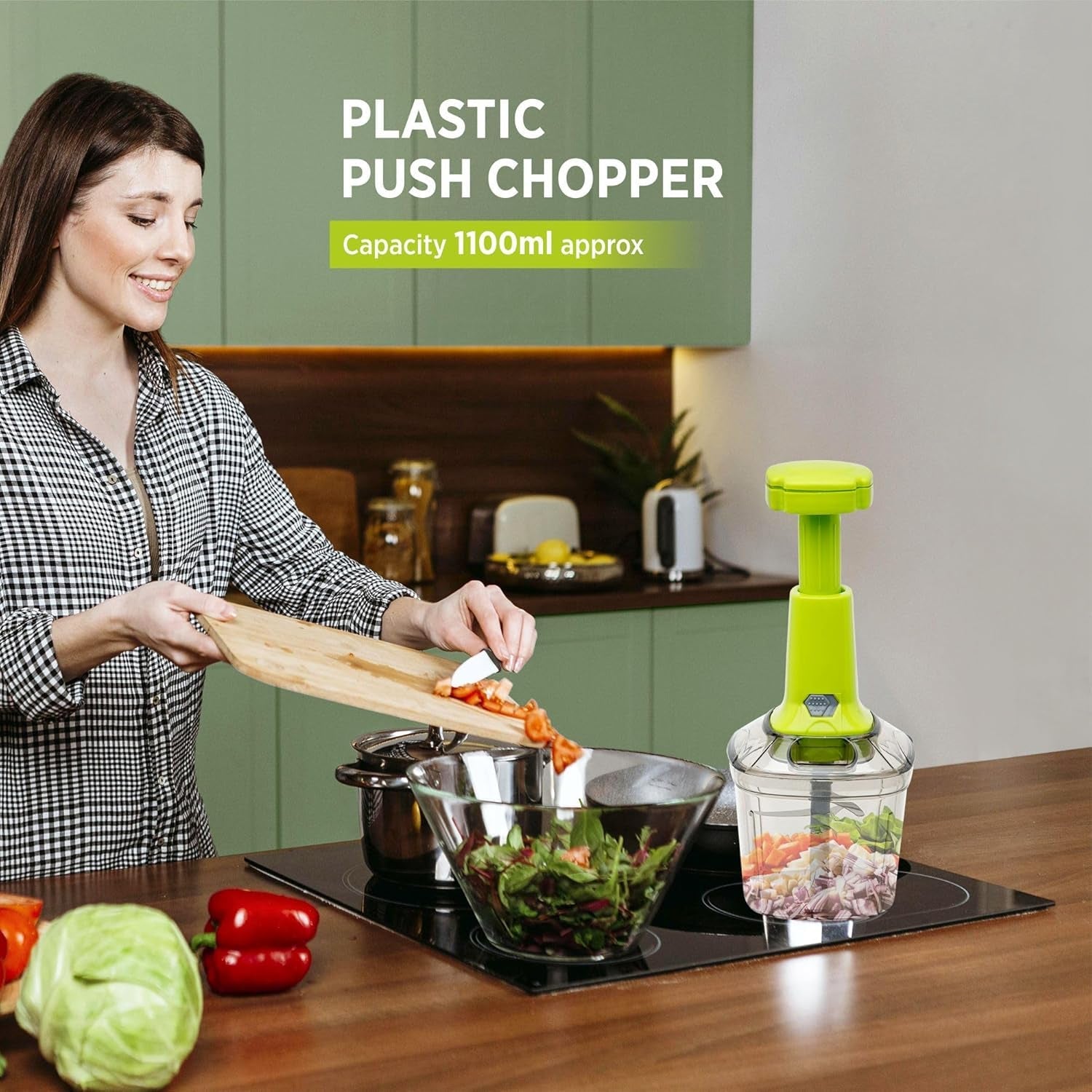 2in1 Press Vegetable Choppers for Kitchen (1100 ML)