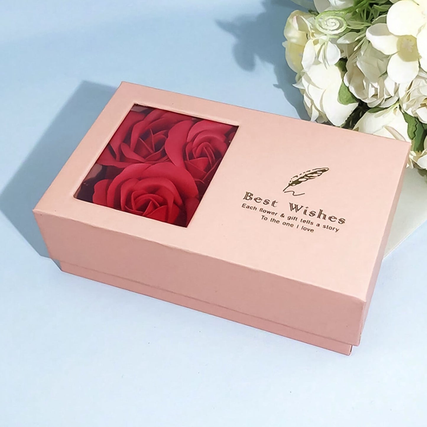 Jewellery Gift Box with Lids & Roses Packaging Box with 6 Roses (1 Set) SWASTIK CREATIONS The Trend Point