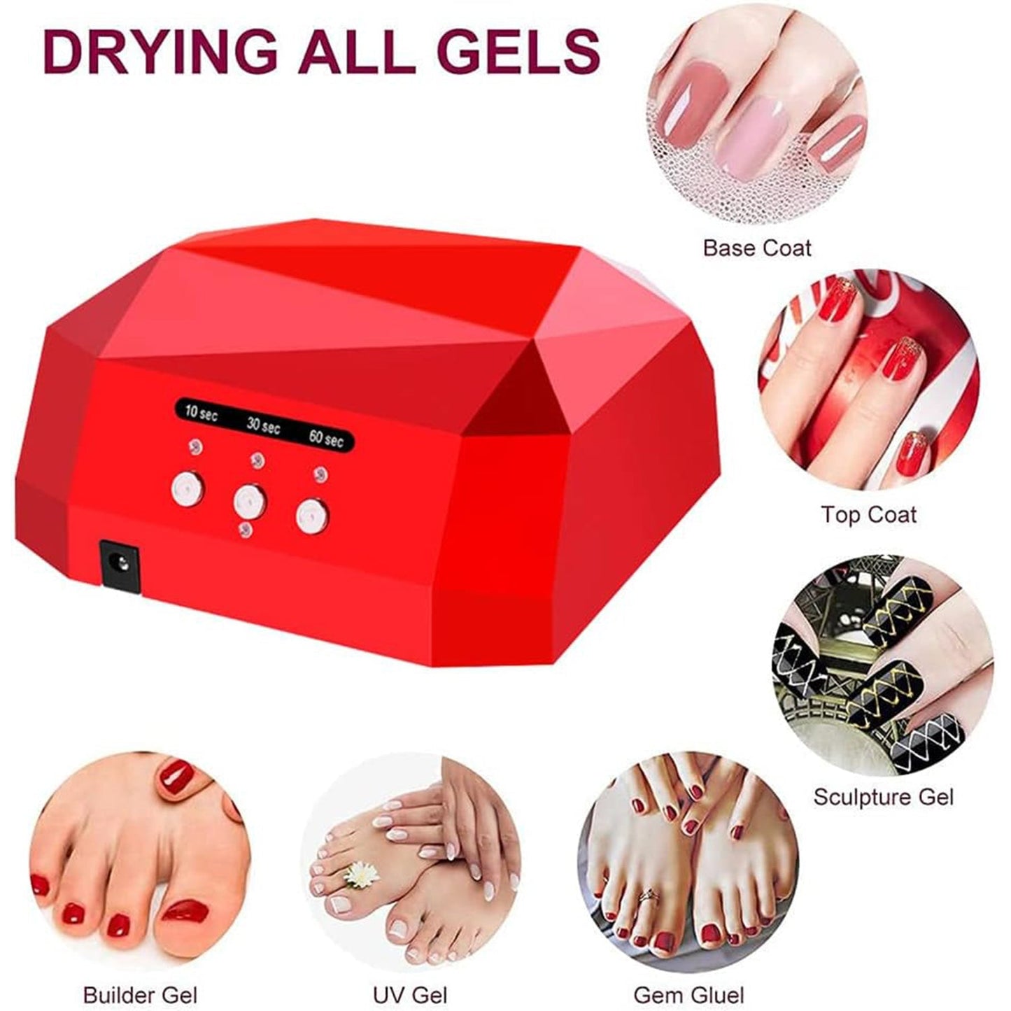 36W LED Nail Dryer Fast Curing Lamp with Motion Sensor (1 Pc) SWASTIK CREATIONS The Trend Point