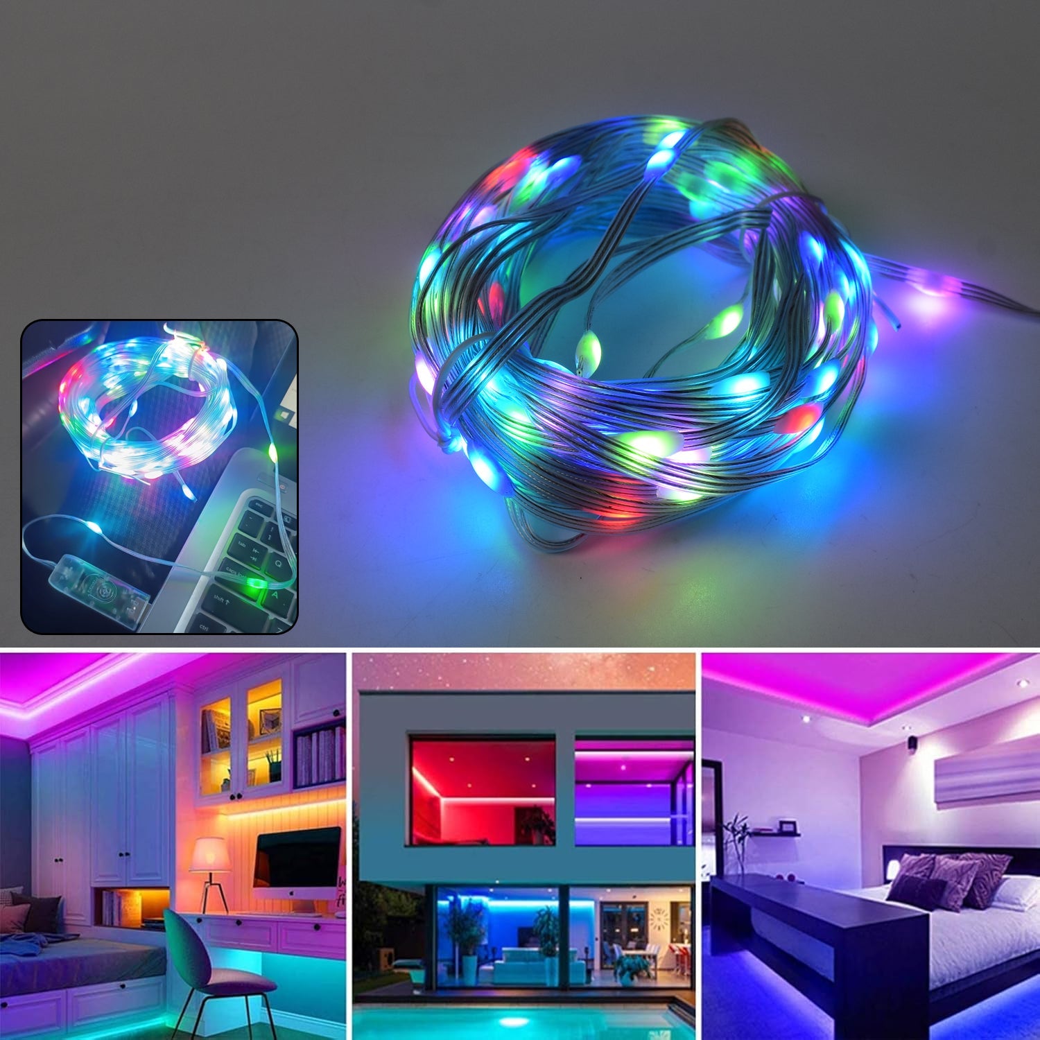 Multi Coloured 30M RGB LED Strip Lights (1 Pc / Loose)