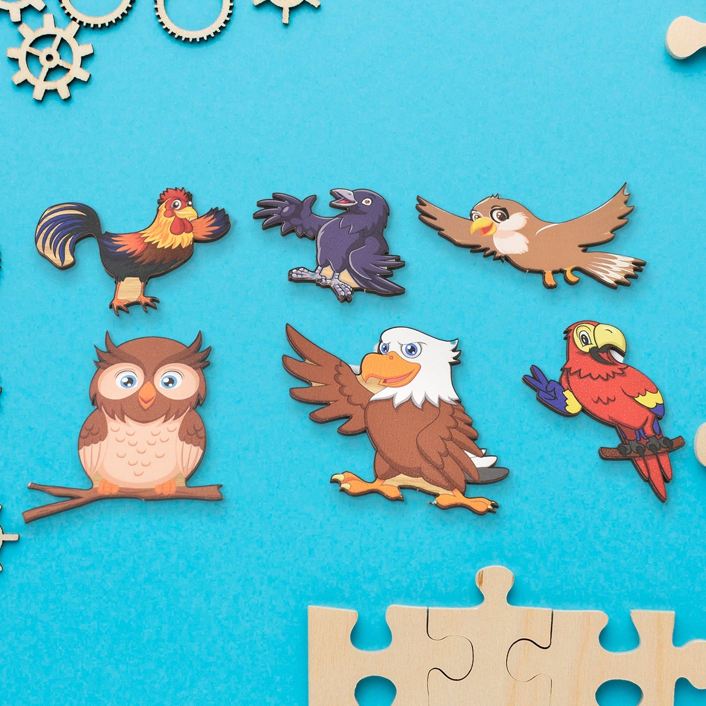 GEMEM Wooden Bird Peg Puzzle Board SWASTIK CREATIONS The Trend Point