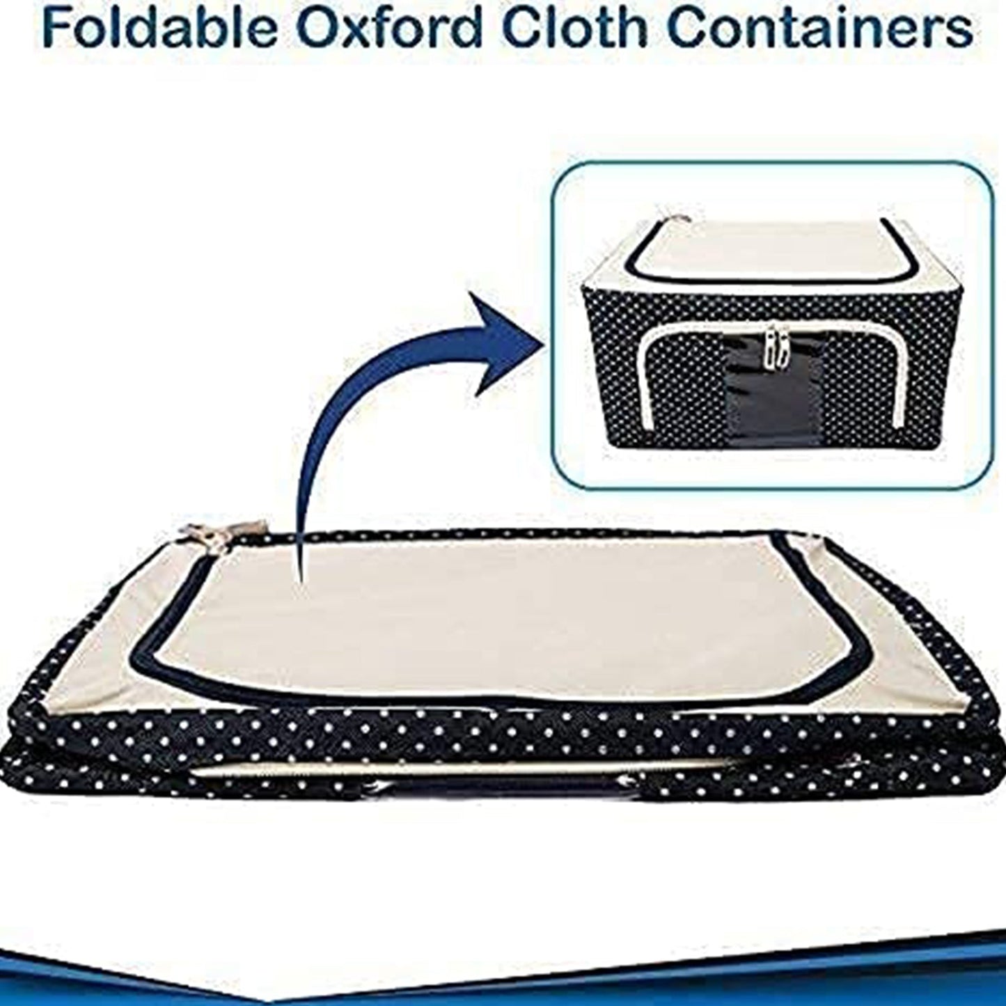 Foldable Steel Frame Clothes Living Storage Organizer Handled Bag SWASTIK CREATIONS The Trend Point