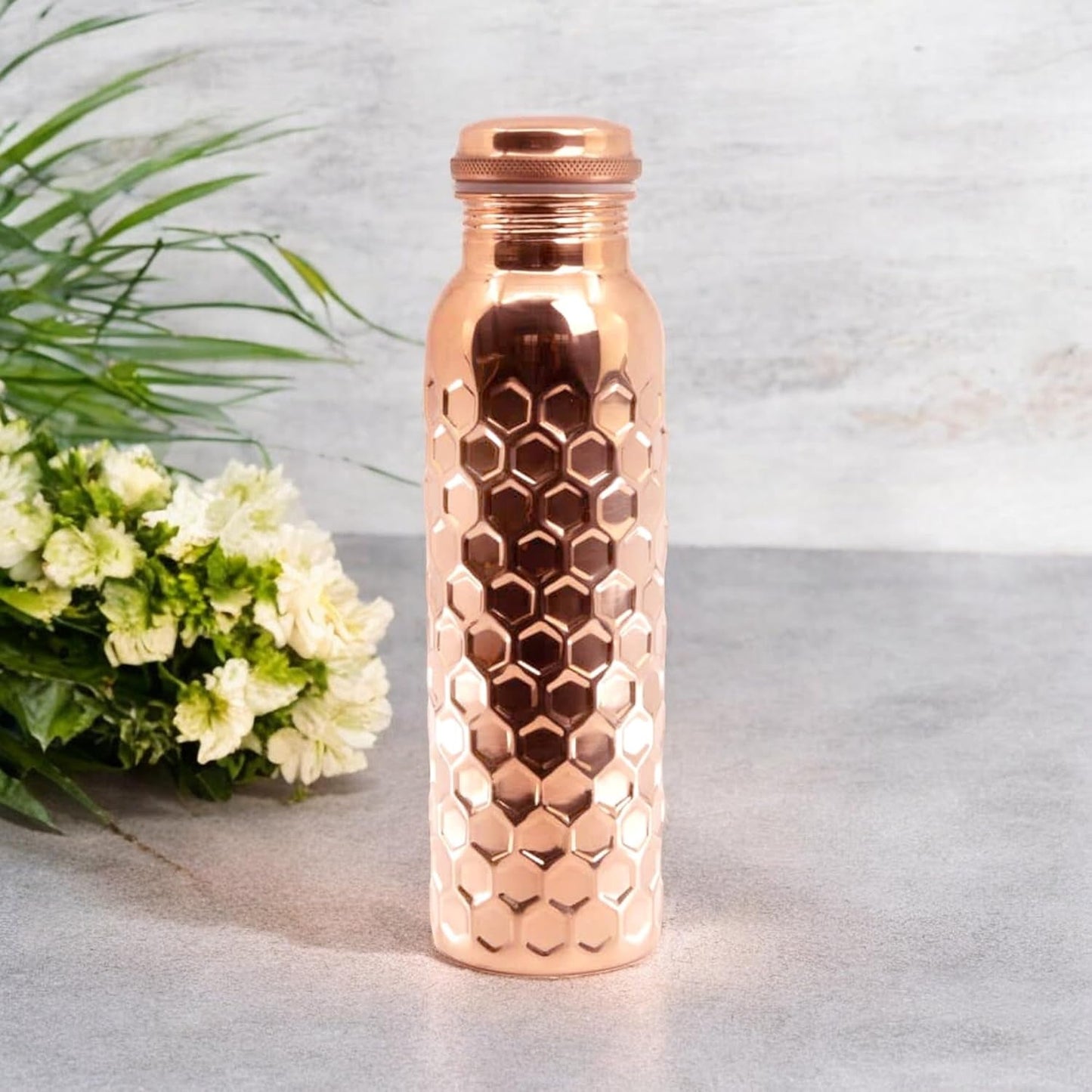 Luxury Cut Copper Water Bottle SWASTIK CREATIONS The Trend Point