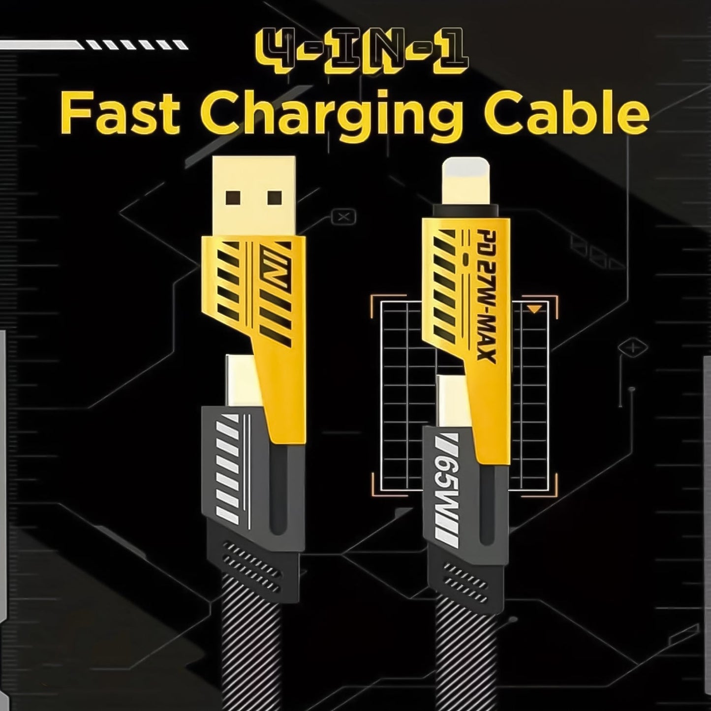 4 in 1 Charging Cable 65W Cable (1 Pc) SWASTIK CREATIONS The Trend Point