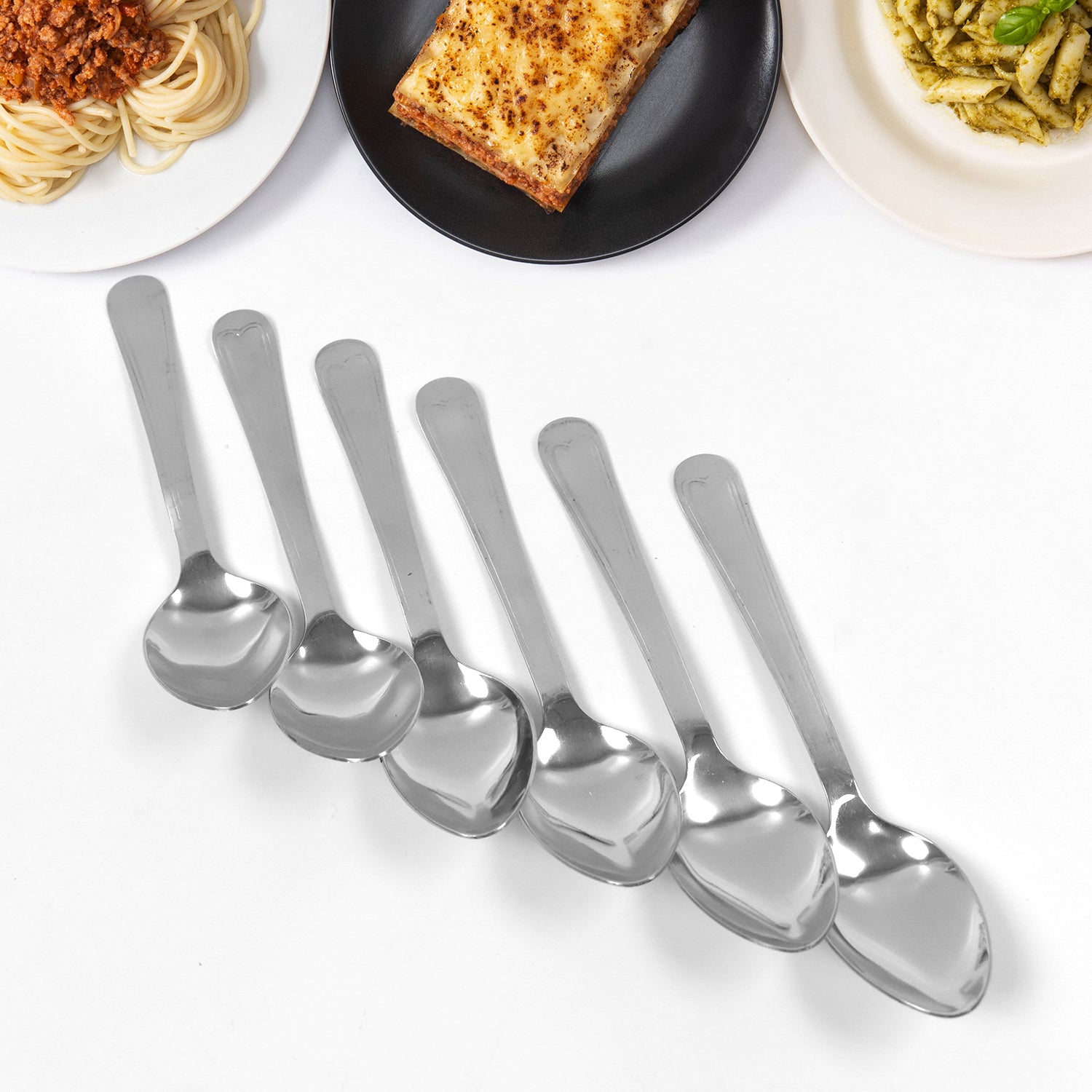 Big Dinner Spoons, 6 Pieces stainless Steel Table Spoon