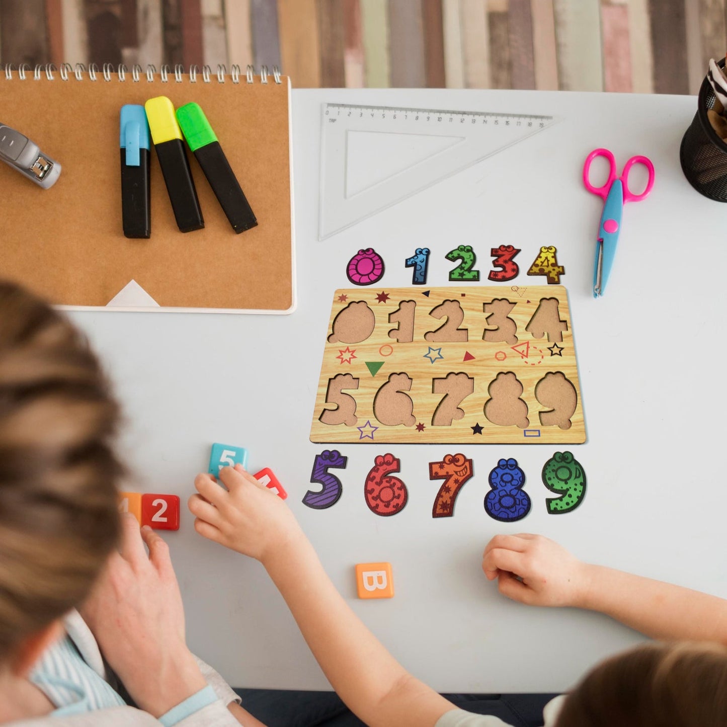 Wooden Number Puzzle Learning Educational Board (1 Set / 28×20 Cm) SWASTIK CREATIONS The Trend Point