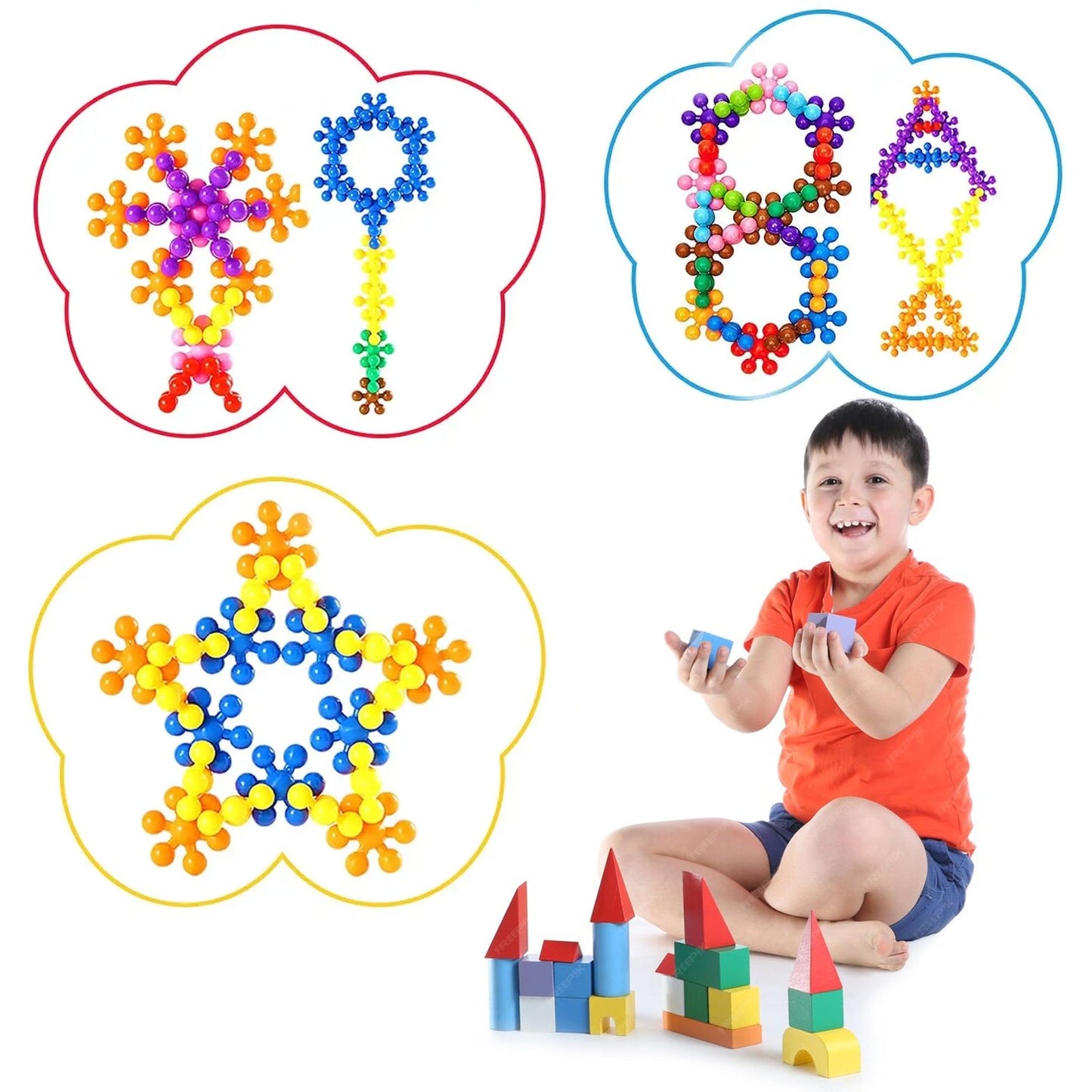 Star Shaped, Star Block Interlocking Blocks Colorful Star Building Blocks (100 Pcs Set) SWASTIK CREATIONS The Trend Point