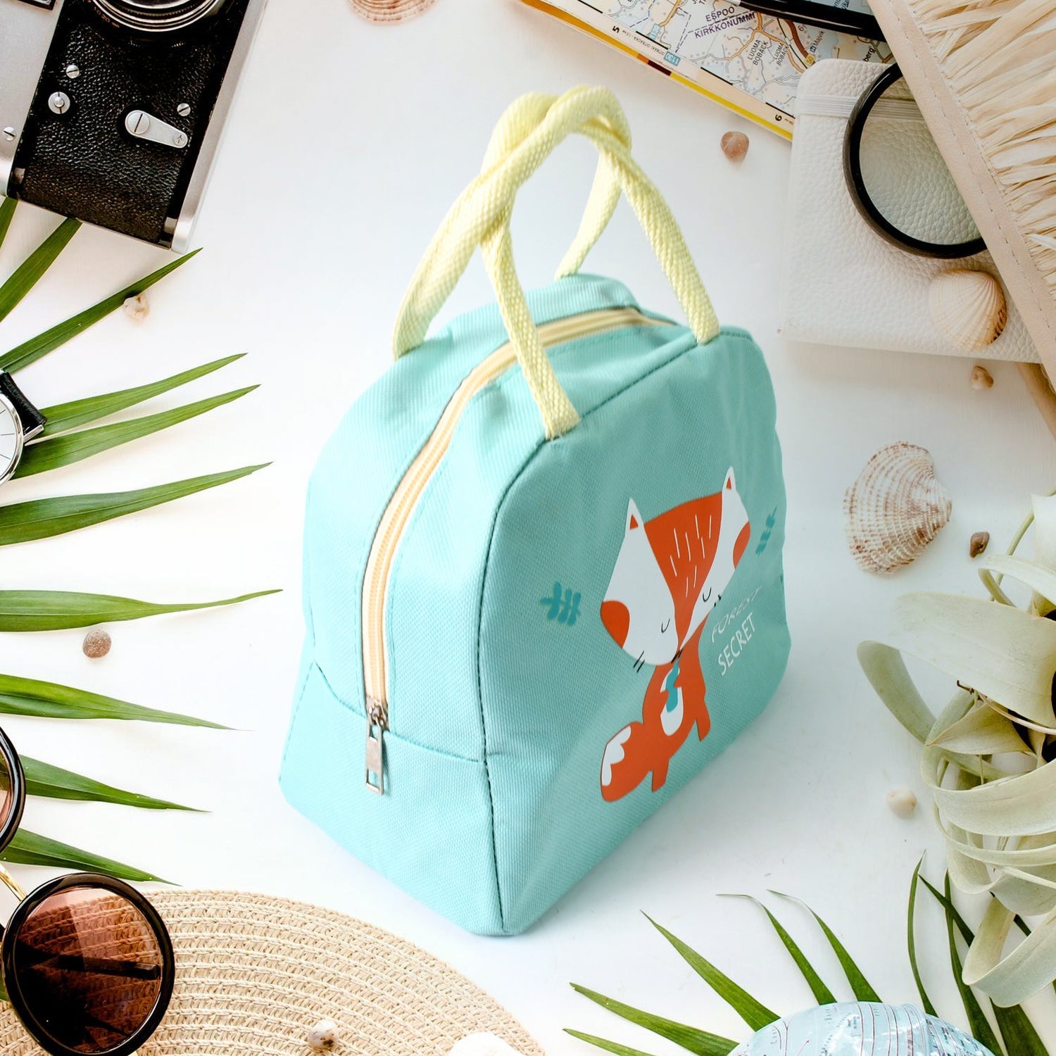 Lunch Box Bag for Women Men Insulated Lunch Bag With Zipper (1 Pc / Mix Color / Design)