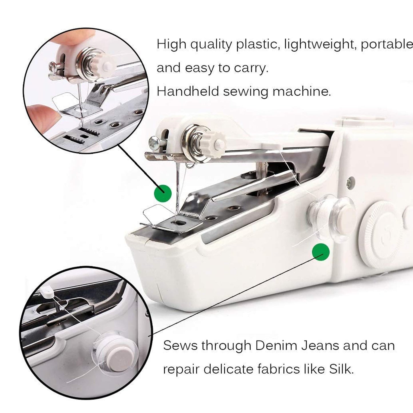 Cordless Handheld Electric Sewing Machine (Battery Not Included / 1 Pc) SWASTIK CREATIONS The Trend Point