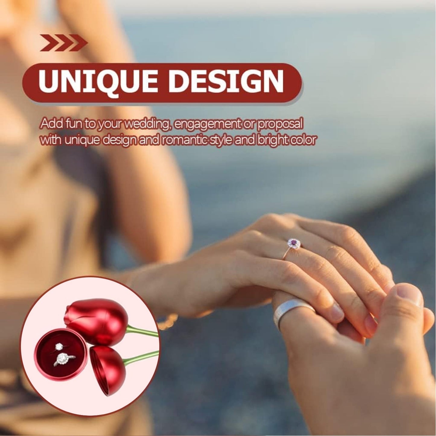 Plastic Red Rose Couple Rings Box-Fancy Rings Box (No Rings Included / 1 pc) SWASTIK CREATIONS The Trend Point