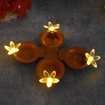 Flower Water Sensor Diyas for Diwali Decoration (6 Pcs Set)