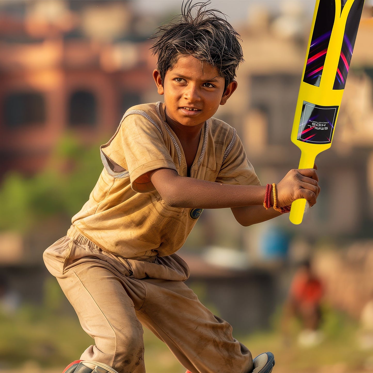 Small Cricket Kit for Boys & Girls, Cricket Set with 1 Cricket Bat, 1 Plastic Ball, Bails, 3 Stumps with Stand Base SWASTIK CREATIONS The Trend Point