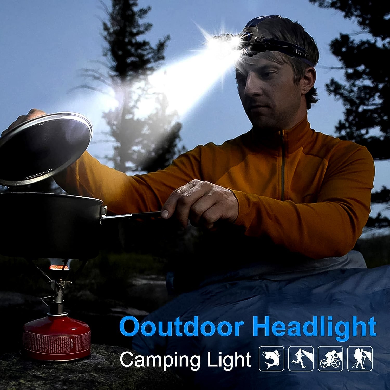 5 LED Headlamp USB Rechargeable Head Light (1 Pc)