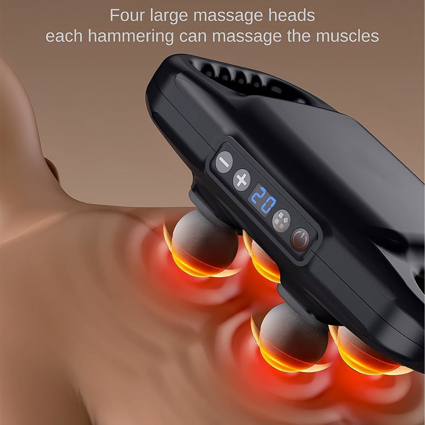 Handheld Full Body Massager 4-Head Massage Gun (1 Pc / Mix Color) SWASTIK CREATIONS The Trend Point