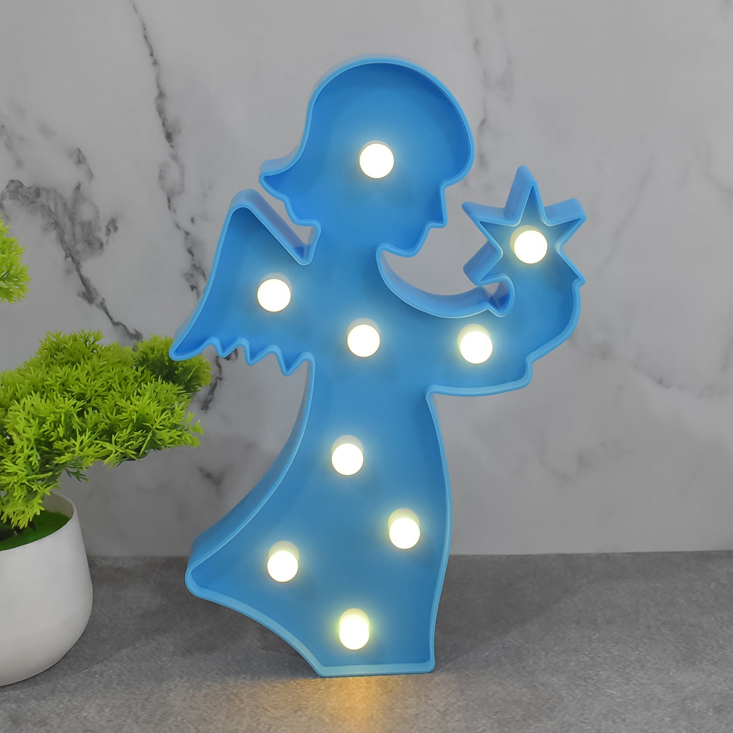 LED Angel Shape Night Light Desk Lamp (1 Pc / Battery Not Included)