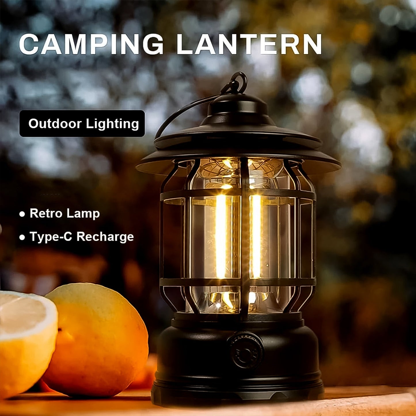 LED Camping Lante Light Retro Style Lighting Battery Type-c Rechargeable (1 Pc) SWASTIK CREATIONS The Trend Point