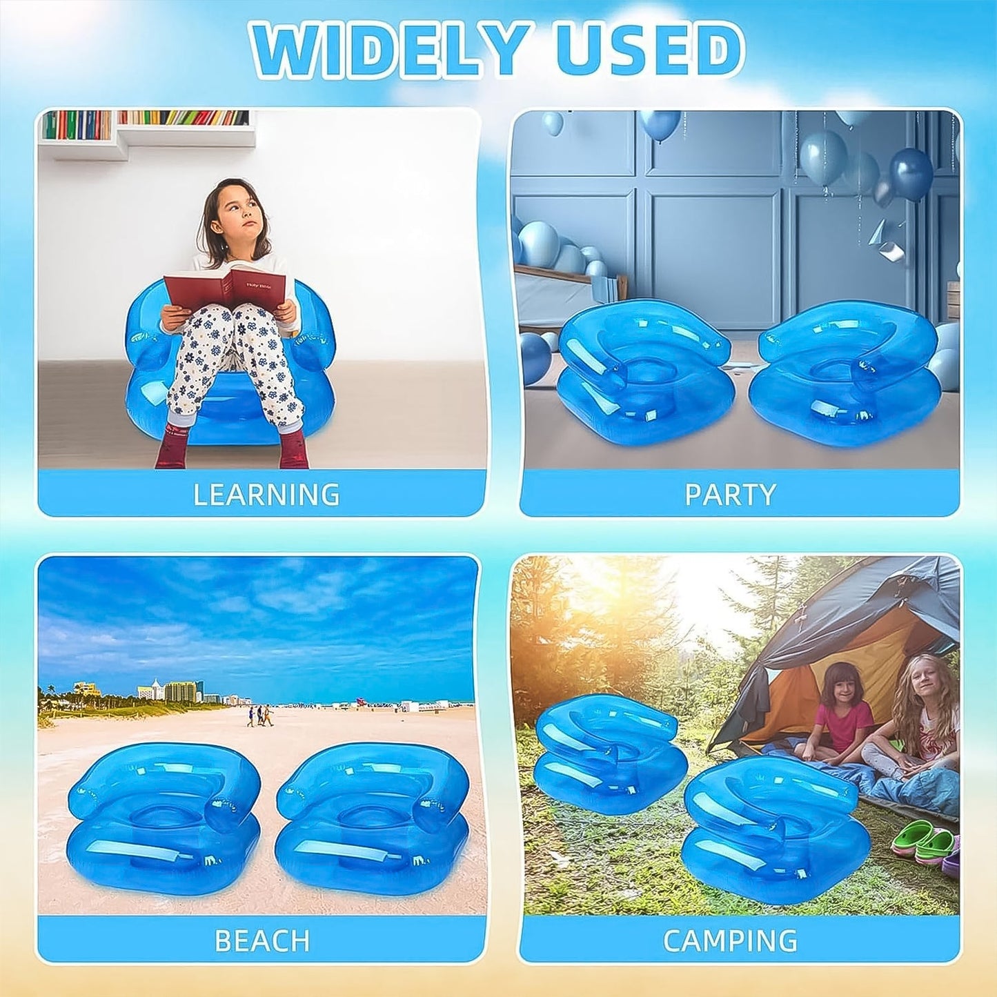 Inflatable Sofa Chair for Boys and Girls Suitable for Camping (28 Inch Approx / 1 Set) SWASTIK CREATIONS The Trend Point