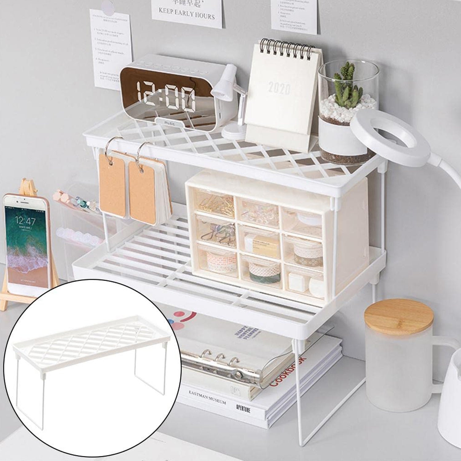 Folding Storage Organizer Stack Shelf Rack (1 Pc)