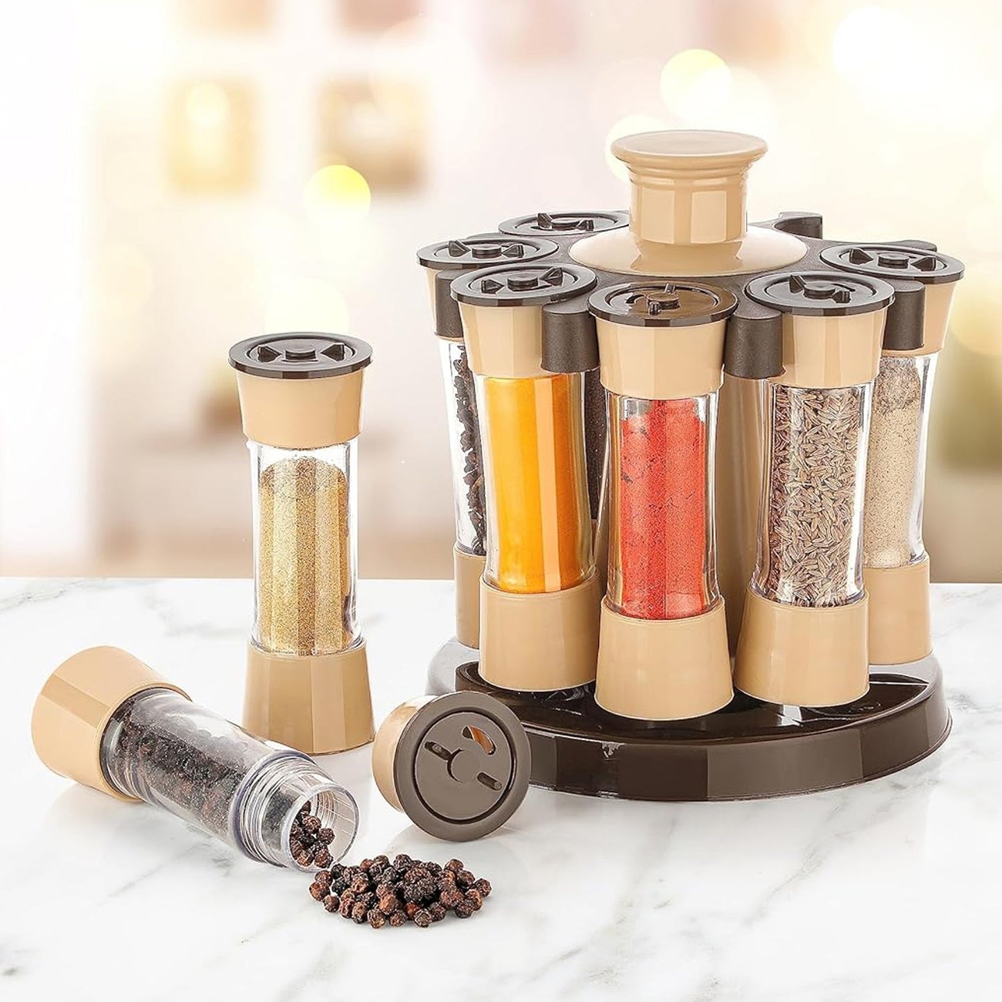 360 Revolving Spice Rack for Kitchen and Dining Table SWASTIK CREATIONS The Trend Point