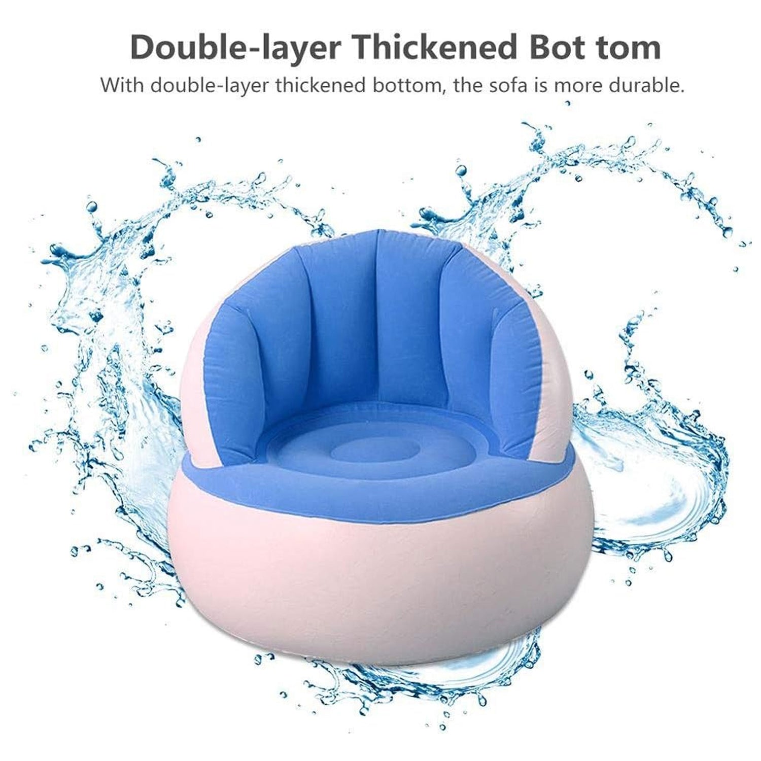 Kids inflatable sofa chair with backrest & Foot Air Pump with Hose (1 Set / 85x74 Cm Approx)