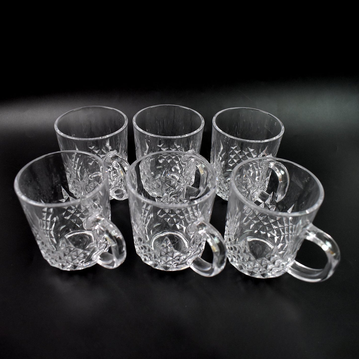 Glass Coffee & Tea Cup / Mug With Handle (6 pcs Set) SWASTIK CREATIONS The Trend Point