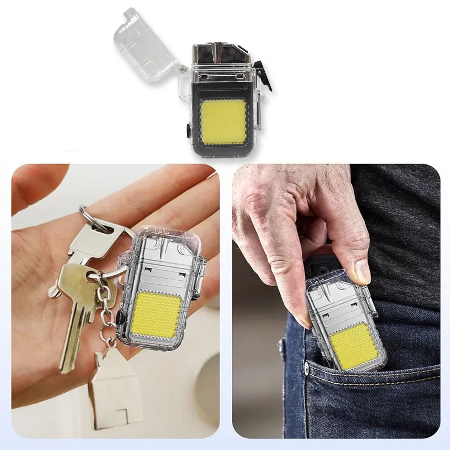 USB Rechargeable Electric Lighter & 3 Modes COB Flashlight (1 Pc) SWASTIK CREATIONS The Trend Point