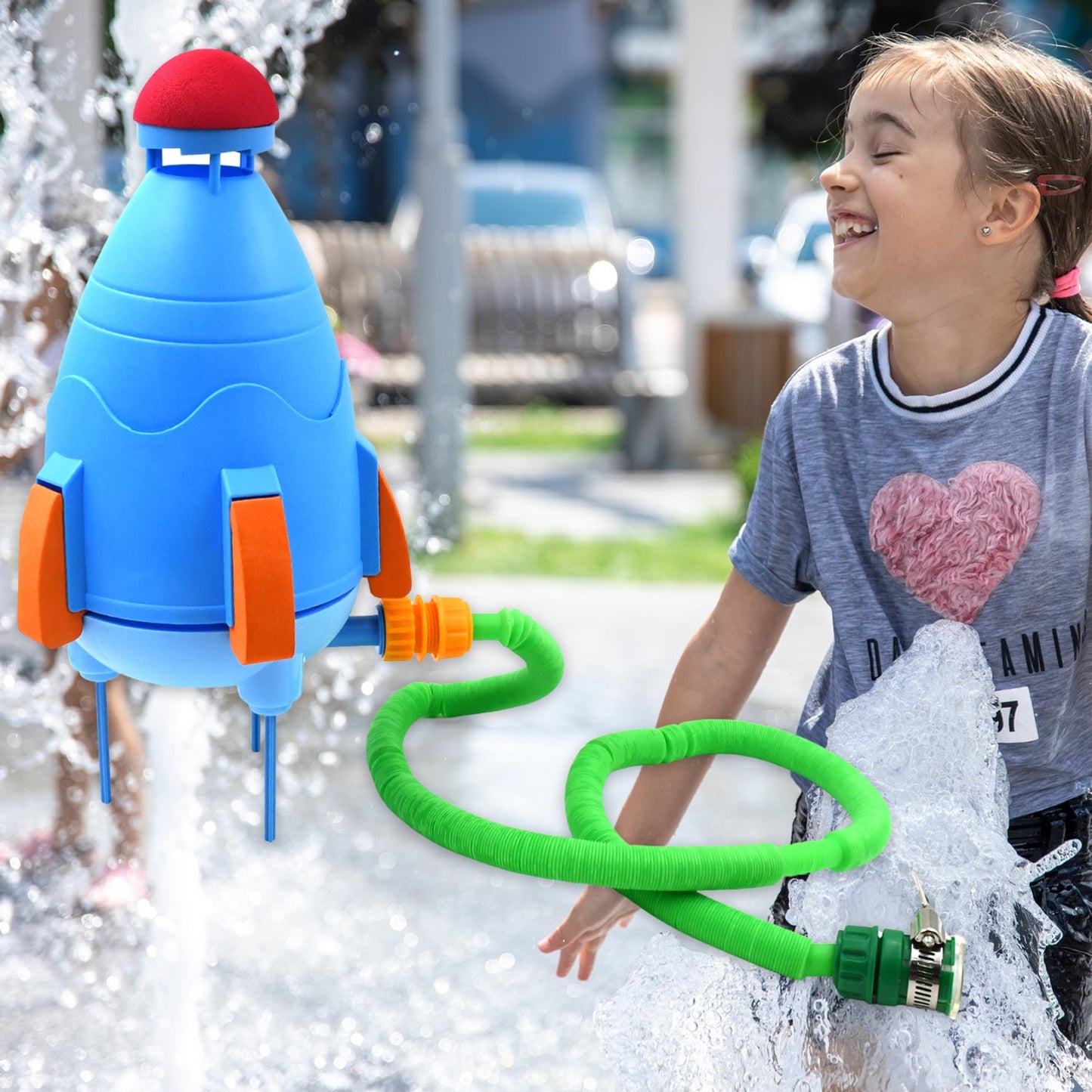 Sprinkler Rocket Launcher Summer Toys for Kids (1 Set) SWASTIK CREATIONS The Trend Point