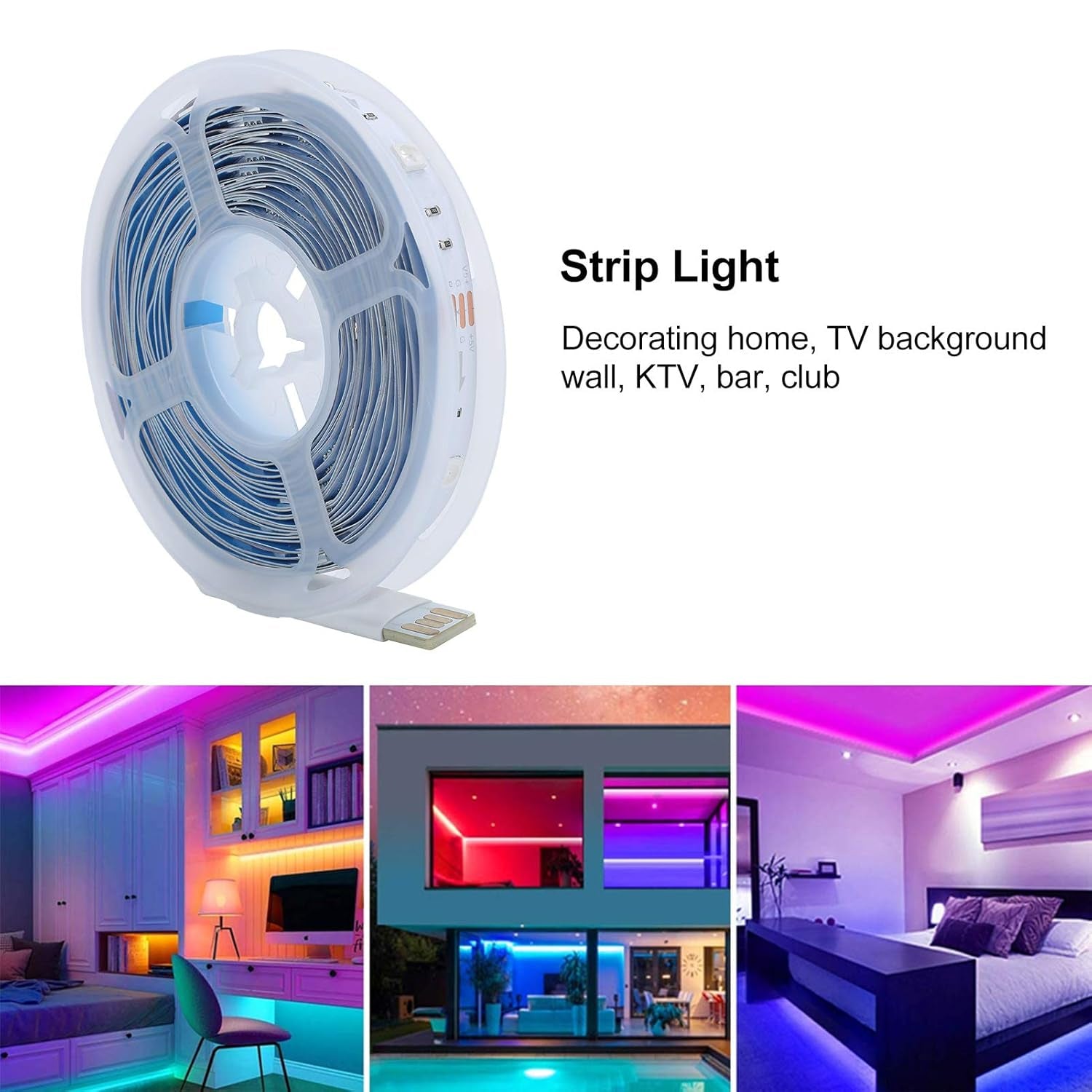 Multi Coloured 10M RGB LED Strip Lights (1 Pc)